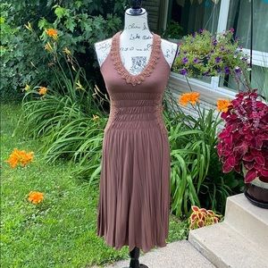 BCBG Halter, peek-a boo lace detail & shelf bra